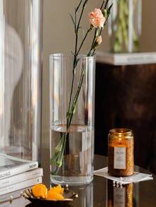 亚克力透明圆柱花瓶套装，高落地花瓶，不易碎塑料花瓶，适用于客厅、书桌、婚礼中心花束装饰，尺寸多样 - 無色 - 查看 3