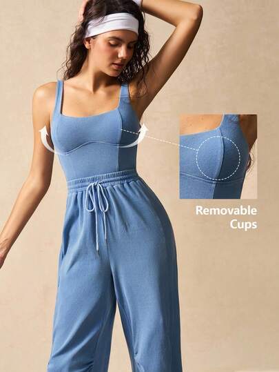 VARSIVA 无袖纯色休闲运动连体裤，夏季