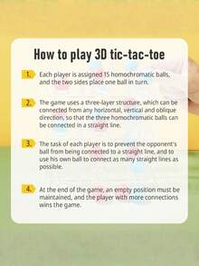 Zazumi 1PC 3D Tic Tac Toe Strategy Board Game For Kids & Adults - 2-4 Players, Rotating Tabletop Puzzle Game For Children's Logic Training, Educational Family Toys, Popular Brain Teaser Gifts For All Ages - Multicolor - View 4