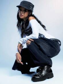 Sugerpunk Botas de tacón grueso con puntera redonda y diseño de hebilla con ojal metálico, estilo gótico para mujer, de piel sintética (PU), color negro, adecuadas para fiestas, uso diario y estilo casual chic - Negro - Ver 7