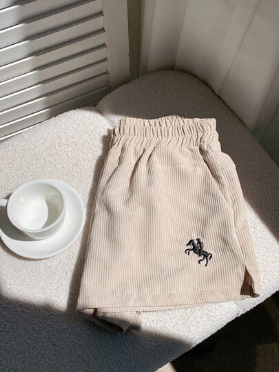 Comfortcana Apricot Wide-Leg Corduroy Shorts With Pockets Comfortable And Stylish For Everyday Wear Women Shorts Comfortable Shorts Soft Shorts