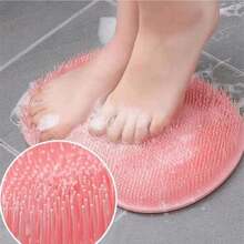 1pc Silicone Foot Scrubber Massage Mat For Shower, Exfoliating And Cleaning Feet, Bath Brush And Back Scrubber,Bag,Organizer,Storage,Hair Clips - Multicolor - View 1