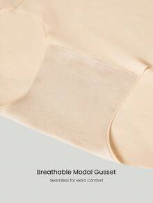 GLOWMODE 4条装轻薄透气吸汗中腰全覆盖无缝隐形三角裤日常健身内裤 - 米色 - 查看 5