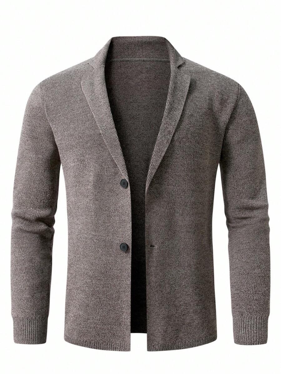 Manfinity Homme Plain Multicolor Knitted Cardigan For Men, Long Sleeve Casual Cardigan, Fall Winter - Multicolor - View 1