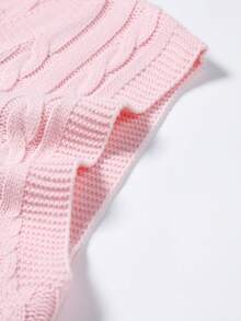 Claim Dot Casual Versatile Loose Solid Color Men Sweater Vests, Fall Winter - Baby Pink - View 4