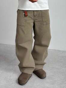 DAZY Men's Solid Khaki Denim Jeans, Autumn - Khaki - View 4