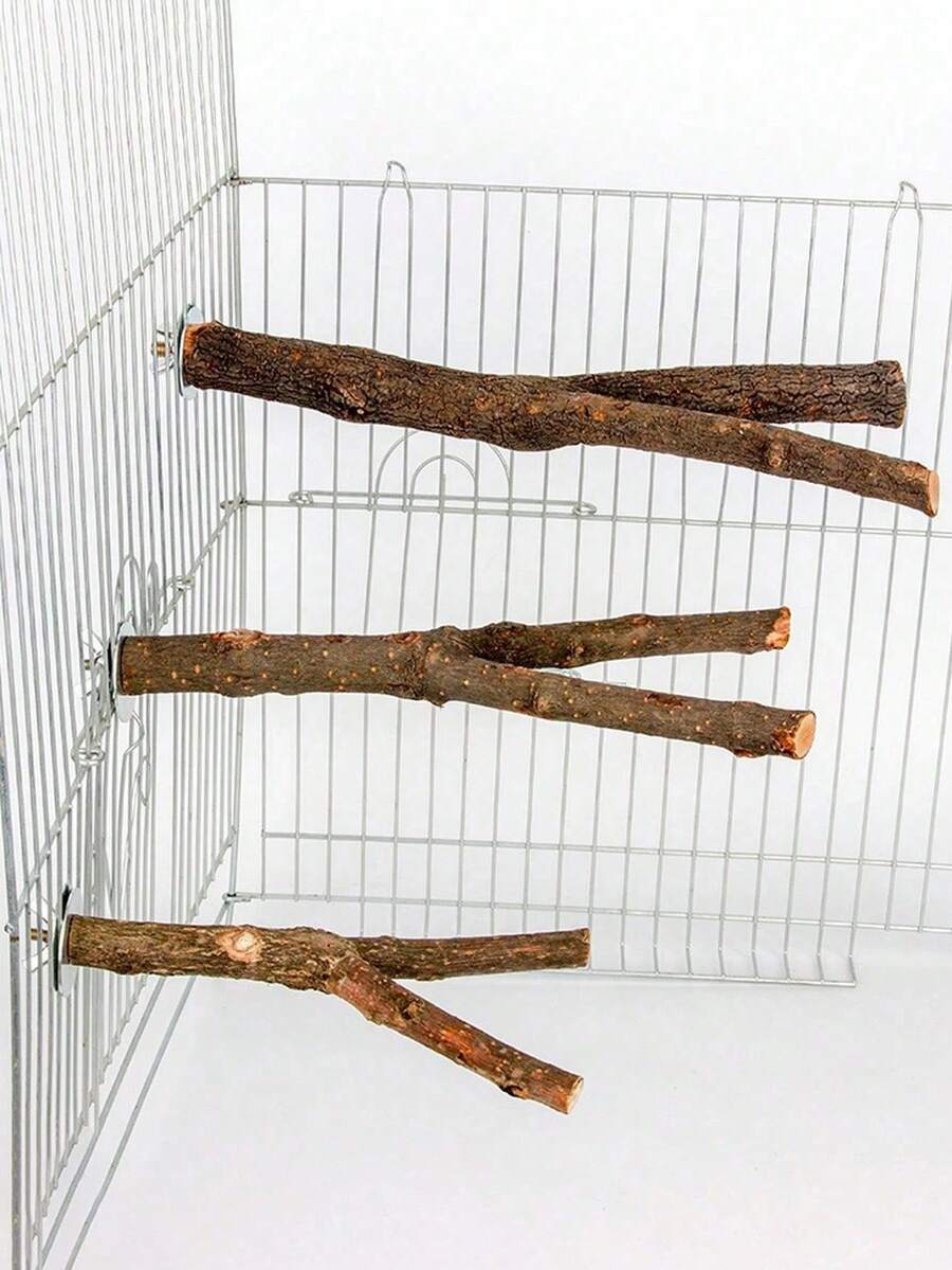 1 件手工木制耐用木制鸟栖笼 - 舒适的鸟磨棒 - 有趣的鸟类玩具和用品，重量和形状因木材差异而略有不同