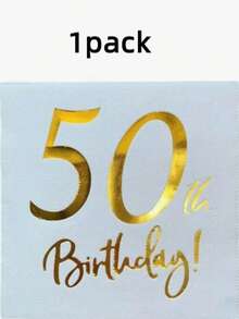 1/2/3/6 confezioni da 20 tovaglioli monouso a doppio strato con stampa dorata a tema 50° compleanno (16,5 x 16,5 cm), adatti per Natale, autunno, Ognissanti, rientro a scuola, decorazioni per pareti e tende da camera da letto. - Bianco - Visualizzare 9
