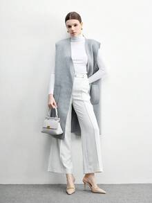 CUCCOO BIZCHIC 女士时尚闪亮米色材质露背方头细高跟鞋，适合通勤、约会、聚会、派对等场合 - 米色 - 查看 10