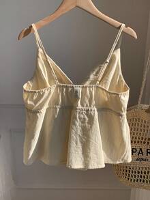 SHEIN EZwear Đai lưng thêu hoa giản dị cho kỳ nghỉ - Màu be - Xem 2