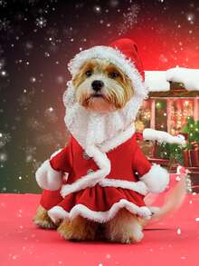 PETSIN Pet Christmas Outfits, Dog Christmas Transformation Attire, Classic Christmas Party Wear - Multicolor - View 2