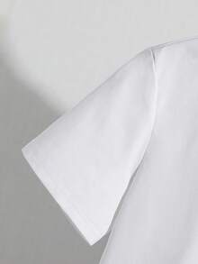 SHEIN Tween-Jungen Pyjama-Set mit Rundhalsausschnitt, kurzen Ärmeln und T-Shirt mit Buchstabenmuster und karierter Hose