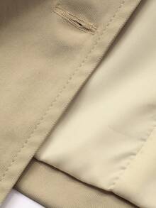 DAZY 女式休闲纯色风衣，秋季夹克 - 杏色 - 查看 7