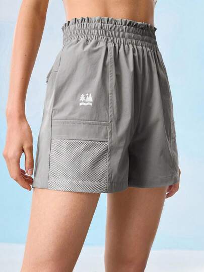 In My Nature Shorts décontractés pour femmes, de couleur unie, à taille élastique, amples et polyvalents pour l'extérieur