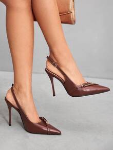 CUCCOO SZL Women's Back Strap Butterfly Decor Lolita Style High Heel Pumps, Wine Red