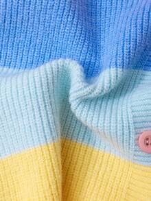 SHEIN Sparklyn 2件套女童彩虹毛衣和百褶裙套装，甜美校园风，适合秋季 - 粉色 - 查看 9