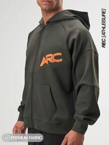 ARC Activewear 超大全拉链连帽衫 高性能上衣 健身房运动夹克 套头衫