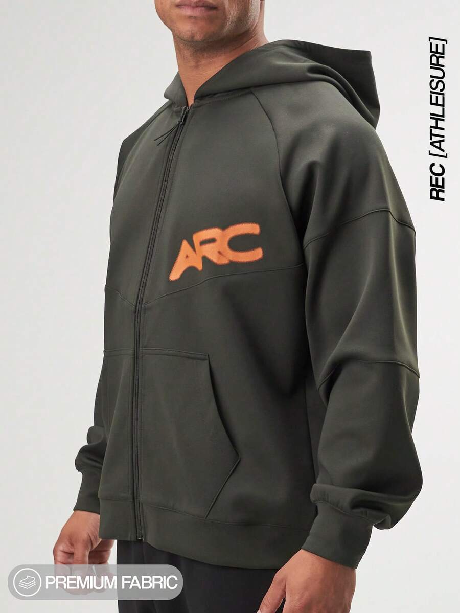 ARC Activewear 超大全拉链连帽衫 高性能上衣 健身房运动夹克 套头衫