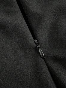 SHEIN MOD Women's Black Off Shoulder Mesh Bustier Jumpsuit,Fall/Winter,Thanksgiving ,Women's Halloween Costume,Vintage,Elegant, Luxury ,Wedding,Luxury Evening Jumpsuit For Weddings,Party,New Year,Black Jumpsuit - Black - View 4