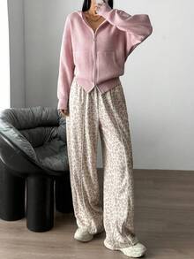 Aidyla 撞色豹纹时尚运动休闲运动裤 - 彩色 - 查看 3