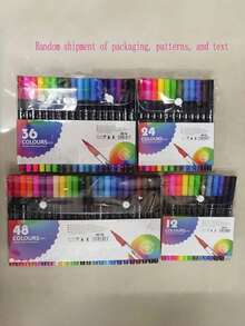 Multi-Color Christmas Watercolor Markers - Dual Tip Art Pens For Calligraphy, Doodling & Holiday Drawing, Premium Art Set - Multicolor - View 7