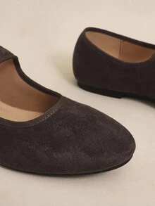 Rosivie Retro Buckle Decor Flat Shoes, Versatile & Elegant, Suitable For Spring/Summer, Grey For Christmas - Coffee Brown - View 4