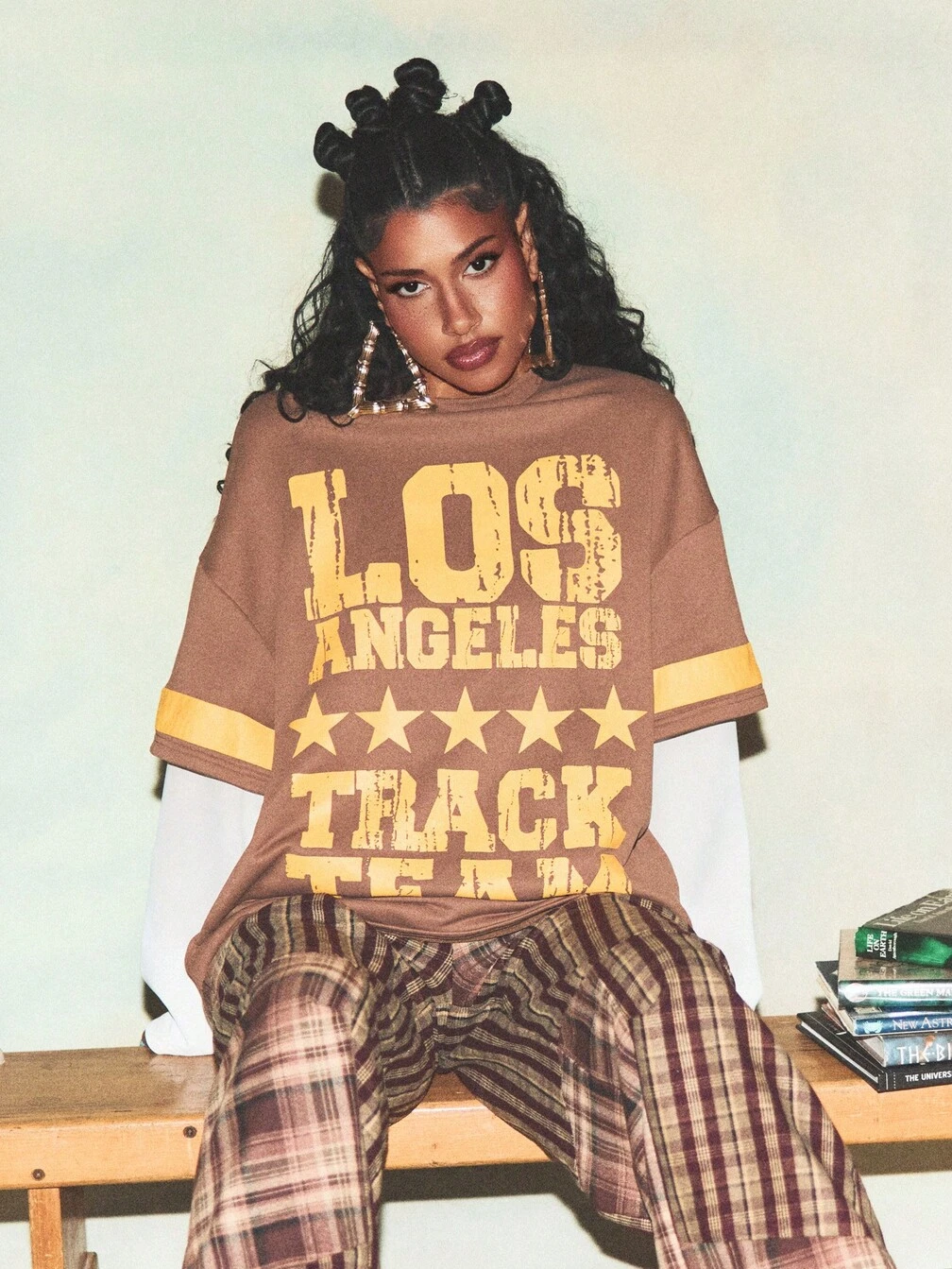 SUMWON WOMEN Los Angeles Track Team Varsity Double Layer Long
