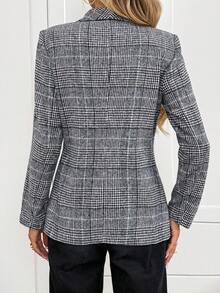 Easowa 女士休闲格子西装外套，秋冬季女士修身西装外套，女士秋季服装，秋冬服装，女士冬季服装，秋季服装，秋季服装，女士商务休闲装，格子图案时尚女士外套，时尚西装外套，女士冬季外套，休闲款 - 彩色 - 查看 2