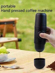 SHEIN 1 قطعة/مجموعة ماكينة قهوة محمولة صغيرة الحجم، متوافقة مع القهوة المطحونة والإسبريسو، صانعة قهوة يدوية، للتشغيل اليدوي - مناسبة للتخييم والخارج واستخدام السيارة