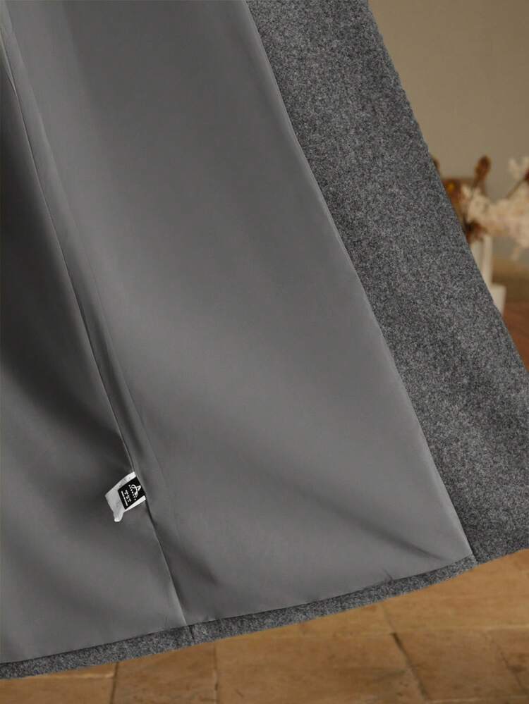 Abrigo largo con solapas anchas para mujer, otoño/invierno