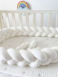 1pc Baby Bed Surround Hand Woven Strip Knotting Four Strand Fried Dough Twists Braid Anti-Collision Soft Bag Baby Bed Surround