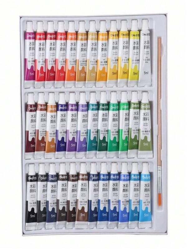 SHEIN 12/18/24/36 Color Vibrant Colors 5ml Tubes Watercolor Tubes With Great Value Water Color Paints Art Supplies For Adults Artists And Beginners,Back To School,School Supplies
