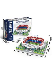 Zazumi 1 Peça Conjunto de Blocos de Montar Tema Esportivo, Campo de Futebol, Quadra de Basquete, Micro Partículas, Brinquedo de Quebra-Cabeça, para Adolescentes, Adultos, Fãs, Decoração de Casa, Modelo de Exibição na Mesa, Presente para Meninos - Multicolorido - Visão 4