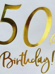 1/2/3/6 confezioni da 20 tovaglioli monouso a doppio strato con stampa dorata a tema 50° compleanno (16,5 x 16,5 cm), adatti per Natale, autunno, Ognissanti, rientro a scuola, decorazioni per pareti e tende da camera da letto. - Bianco - Visualizzare 4