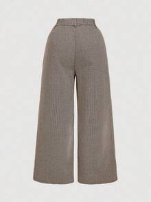 SHEIN MOD Quần nhung kẻ sọc đơn giản cổ điển màu trơn cỡ lớn dành cho nữ, Quần kaki nữ, Quần ống rộng nữ - Nhiều màu - Xem 2