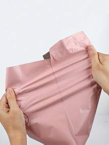 SHEIN 100pcs Slogan Graphic Packing Bag, Simple Multi-Purpose Packing Bag For School, Office Back To School - Pink - View 8