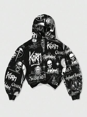 Street Life Men's Skull Print Long Sleeve Hoodie (Pattern Randomly Assorted), Fall