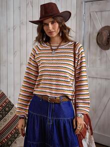 LanaWest 女士度假休闲多色条纹套头衫 - 彩色 - 查看 4