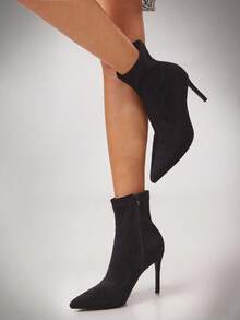 SHUZIA Glamorous Women's Sexy Pointed Toe Stiletto Heel Booties - Black - View 3