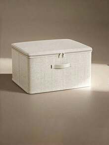 SHEIN 1PC Large Capacity Beige Storage Box,Travel Moving Storage Bag,Clothes Storage Bag,Flexible & Foldable Box,Integrated Carry Handle,For Seasonal Storage And Organization Decorations Autumn Decor Festival Decor Room Decor Home Bedroom Decor - Beige - View 9