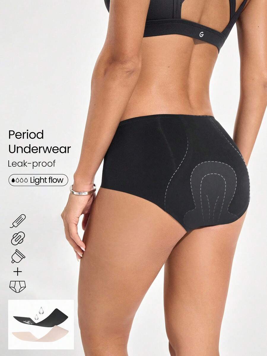 GLOWMODE 1 Packung sichere, wasserdichte, schnell trocknende, undurchlässige Slip-Unterwäsche mit mittlerer Taille für Menstruation, Wochenbett, tägliche Aktivitäten, Lässig und Büroarbeit