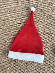 SHEIN Playful Pals Infant Boys/Girls Christmas Santa Claus Embroidered Red Long Sleeve Hat Jumpsuit, Suitable For Autumn/Winter, Christmas Holiday & Party Fall