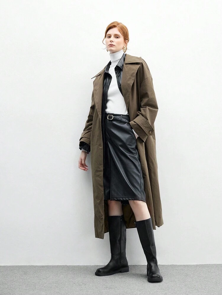 CUCCOO BIZCHIC High-Quality Black Knee-High Boots, Round Toe Flat Elegant Women's Boots, Fashionable Versatile New Long Boots, Showcasing Feminine Charm And Elegant