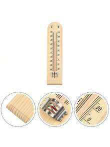 一款天然木质户外温度计，高精度，无需电池，设计简洁，适用于办公室、教室、客厅、卧室、农场和温室。壁挂式温度计 - 黃色 - 查看 4
