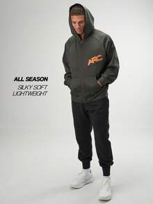 ARC Activewear 超大全拉链连帽衫 高性能上衣 健身房运动夹克 套头衫