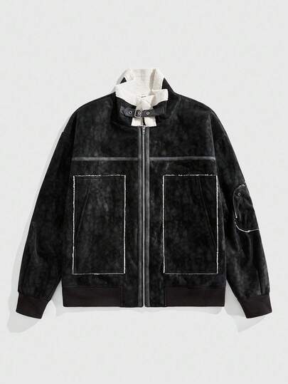 Street Life Men's Faux Fur Lined Drop Shoulder Zip Front Jacket, Autumn/Winter