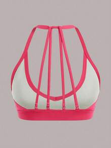 SHEIN Cheerettes 3 piezas Sujetador deportivo unicolor con abertura de espalda abierta - Multicolor - Ver 6