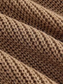 SHEIN MOD Women's Camel Knitted Knit High Waist Cinched Waist A-Line Skirt With Belt,Halloween,Christmas,Brown Skirt, Knit Skirt,Fall / Winter Clothes For Women,Going Out Skirt,Chic,Country, Belt Skirt, Brown Knit Skirt, Midi Skirt - Camel - View 5