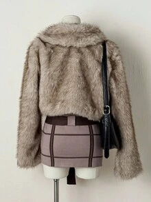 EgrlEra 秋冬女士时尚休闲短款人造皮草大衣