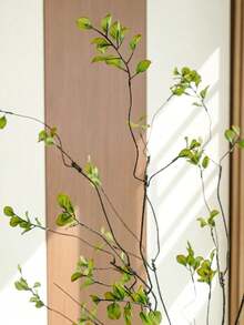 1/3/5/8/10pcs,Artificial Banyan Leaves, Long Stem - Perfect For Flower Arrangements, Home Office - Can Be Used As Vase Fillers And Bouquets - Perfect Home Decor, Office Decor, And Mother's Day Gifts Back To School Room Decor School Supplies - Green-long Branches - View 4